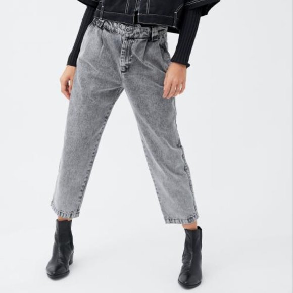 urban outfitters BDG washed faded black high waisted sofie slouchy denim jeans - Picture 2 of 8